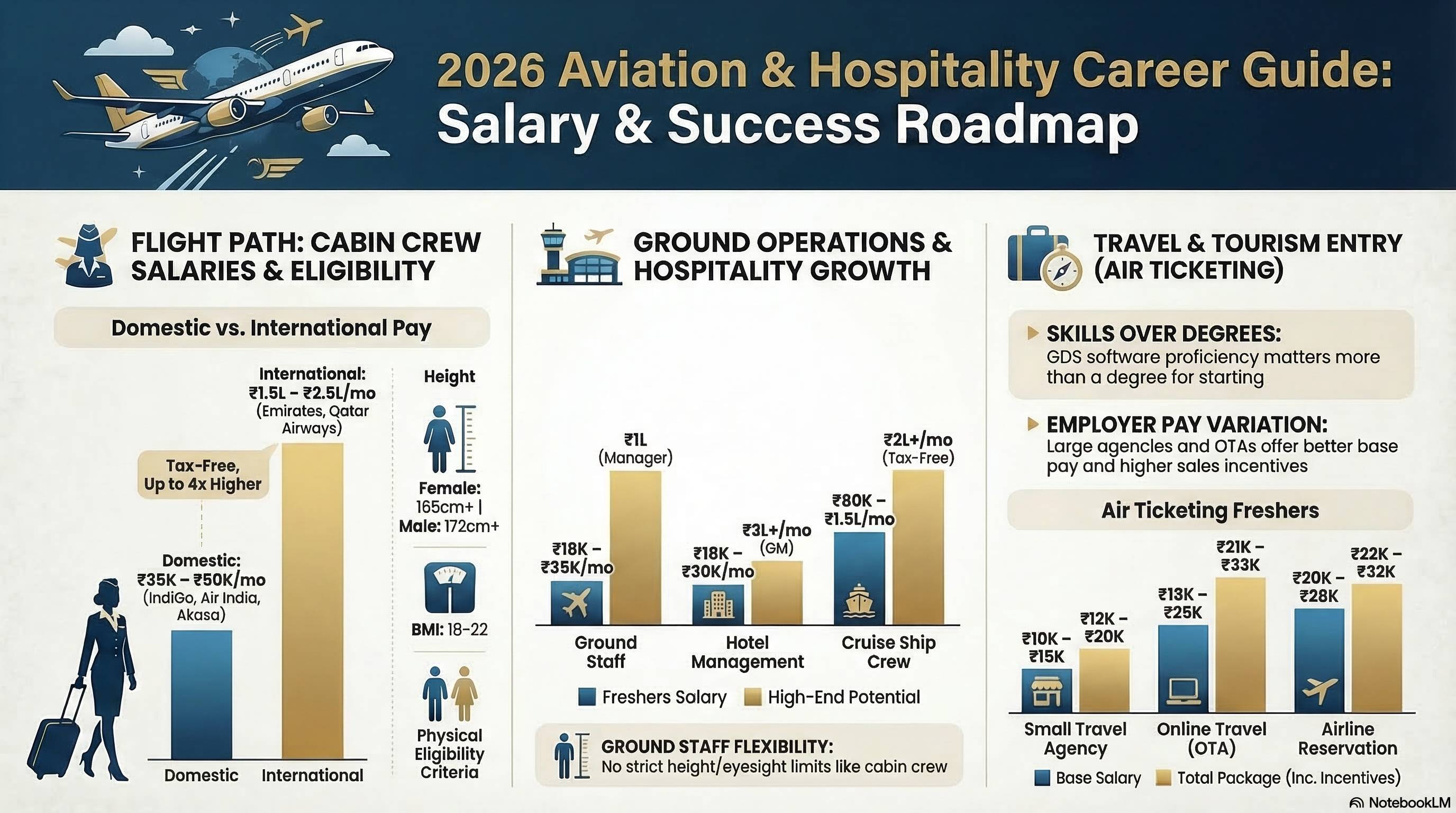 Air Ticketing Jobs Salary for Freshers 2026: Realistic Entry-Level Earnings Guide - Wings Institute Travel & Tourism guide